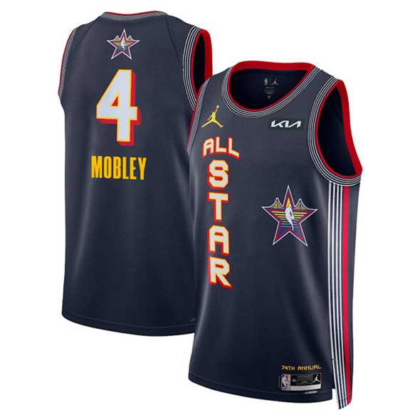 Mens 2025 All-Star #4 Evan Mobley Navy Stitched Jersey Dzhi